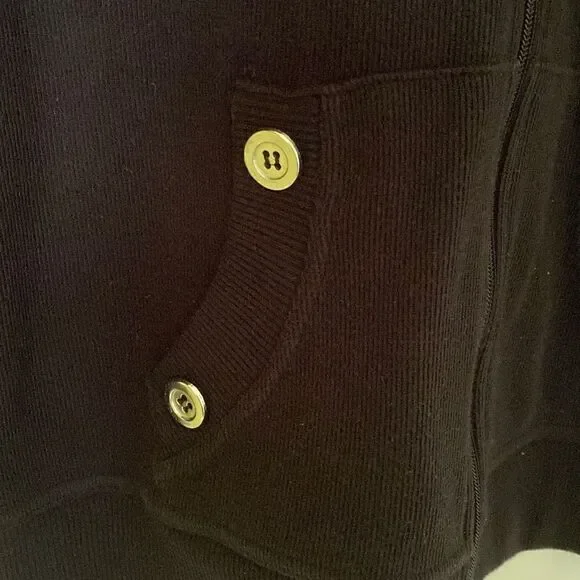 Karen Scott Sport Black Zip-up Jacket, Size Medium - Picture 3 of 6